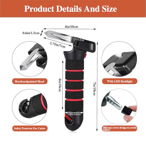 2 stuks instaphulp, voor senioren, steungreep van smeedstaal met led-zaklamp, uitstaphulp, autogreep, compatibel met gehandicapten, zwangere vrouwen, mensen met overgewicht of andere gewonden - Afbeelding 4