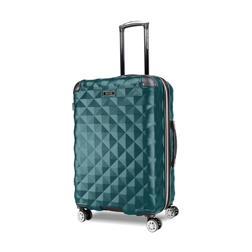 Image of Kenneth Cole REACTION Diamond Tower Collection Lightweight Hardside Expandable 8-Wheel Spinner Travel Luggage, Deep Teal, 24-Inch Checked