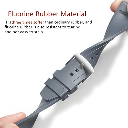 Image of Watch Band Quick Release Fluororubber 19mm 20mm 21mm 22mm Soft Durable Universal FKM Rubber Replacement Band Strap for Men Women