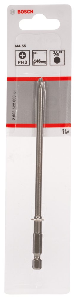 BOSCH Schnellbauschraube Feingewinde, S-F, 3,9 x 35 mm, 2608000552 & Bosch Professional Bit Extra-Hart für Phillips-Kreuzschlitzschrauben (PH2, Länge: 145 mm)
