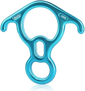NewDoar Climbing Gear Downhill Equipment Rigging Plate 50kN Rescue Figure 8 Descender with Large Bent-Ear for Climbing Belaying, Rappelling Device and Peak Rescue 7075 Aluminum Alloy 4 colors