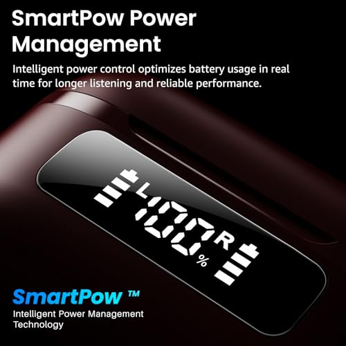 TOZO NC9 Hybrid Active Noise Cancelling Wireless Earbuds, 6 Mics ENC Clear Call, IPX8 Waterproof, in Ear Bluetooth 5.3 Headphones Stereo Bass Ear Buds 60H Playtime with LED Display 32 EQs via APP