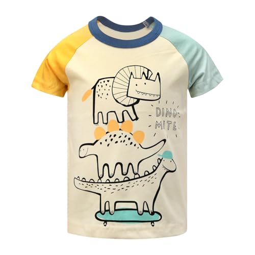 Image of DEEKEY Toddler Boys Shirts Short-Sleeve Little Kids t Shirts Boys' Tops, Tees & Shirts Graphic TEE Age for 2-7 Years 4-Pack