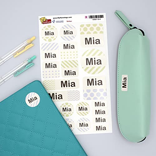 My Nametags® 21 Maxi Adesivi | Etichette Impermeabili Senza Ferro di Varie Forme e Dimensioni | Adesivi Grandi per Scuola, Asilo Nido e Scuola Materna | Set di Etichette Modello 2