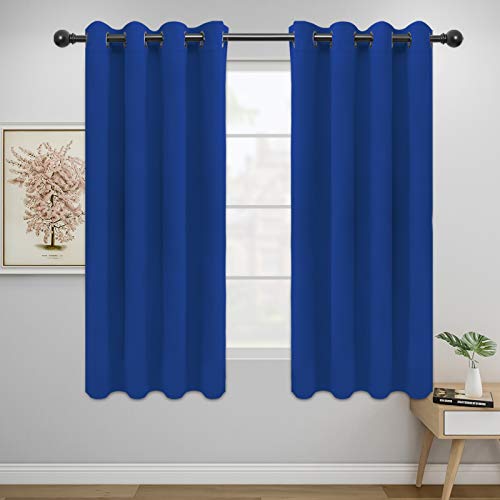 Image of Easy-Going Blackout Curtains for Bedroom, Solid Thermal Insulated Grommet and Noise Reduction Window Drapes, Room Darkening Curtains for Living Room, 2 Panels(52x63 in,Classic Blue)