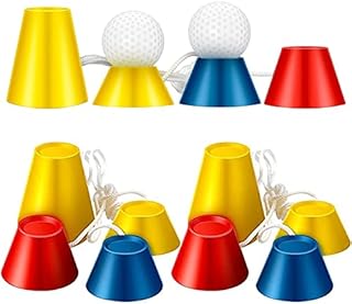 FINGER TEN Golf Tees Winter Rubber Plastic with Different Heights 4 Pcs or 8 Pcs, Multicolor Golf Rubber Tee Driving Range Ideal for Frosty Days Durable Portable fit Hard Ground