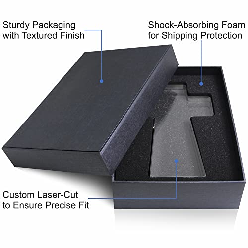 Personalized Christian Gift For 50 Year Wedding Anniversary, Crystal Standing Cross Customized With Couple Names And Religious Wishes In Gold, Traditional Gift For 50Th Anniversary (L - 10") #TOP3