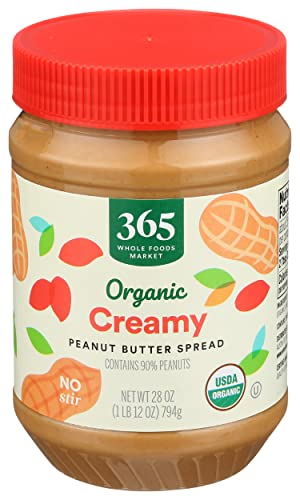 Image of 365 by Whole Foods Market, Organic Creamy Peanut Butter Spread, No Stir, 28 Ounce
