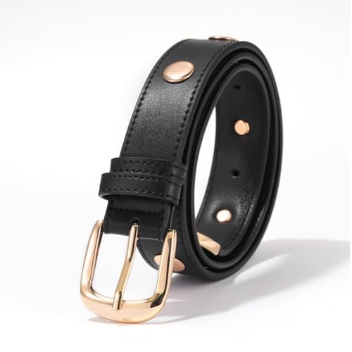 Studded Belt for Womens Leather Belts for Jeans Dress Thin Ladies Punk Gothic Waist Belt Vintage3