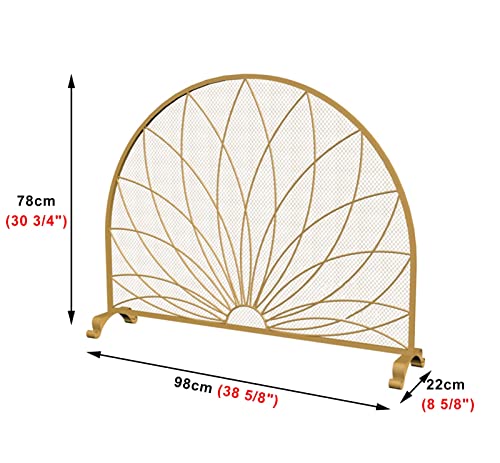 Rejilla para chimenea de malla negra decorativa con panel de protección 5