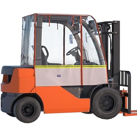 BENVOL Forklift Cover, All-Weather All-Season Use, Universal Type,EVA Transparent Material,600D Silver-Coated Oxford,Waterproof, Windproof, Rainproof and UV-Proof,Forklift Capacity Up to 6000 Lbs Cover