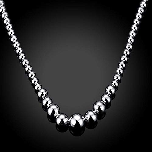 Chaîne de perles lisses femmes collier de chaîne de 18 pouces dame