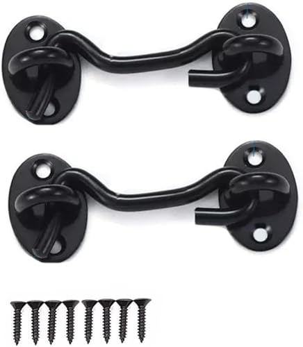 Paquete de 2 ganchos para puerta de granero de 3 pulgadas de acero inoxidable para ventana, puerta corrediza, dormitorio, valla de madera