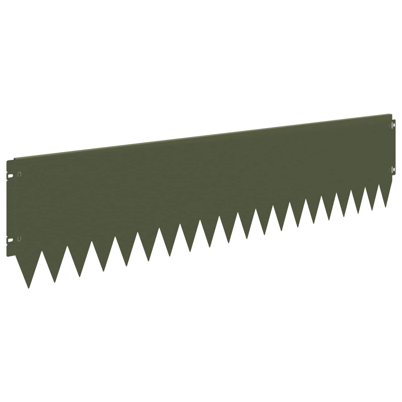 Juego de 20 bordes para césped de 103 x 25 cm, de acero, color verde oliva