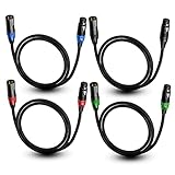 XLR Cables 3FT, AQOOL Gold-Plated 3 Feet Mic Cable XLR Male to Female Microphone Cables, 3 Pin Balan