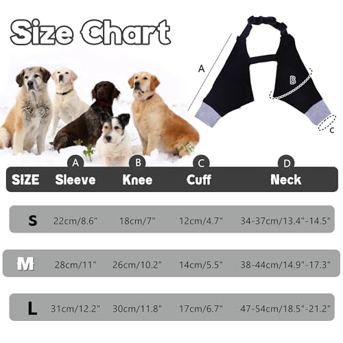 Image of Dog Elbow Protector Dog Front Leg Recovery Sleeves, Adjustable Dog Recovery Suit Dog Elbow Pads for Calluses Hygroma, Dog Leg Wounds Bandages Wrap Leg Warmer, Adjustable Dog Leg Sleeve to Stop Licking