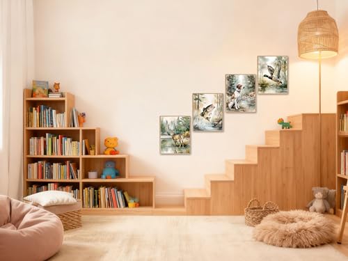 Image of Frimeeme Unframed Fishing Theme Nursery Wall Art Prints,8 x 10 In