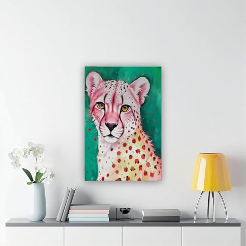 Impression sur toile colorée guépard BNCEDJK tableau 40x60cm