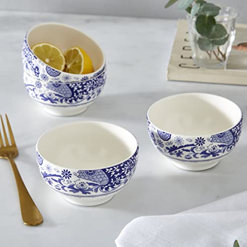 Spode Brocato Set of 4 11cm Bowls, Blue & White - Image 3