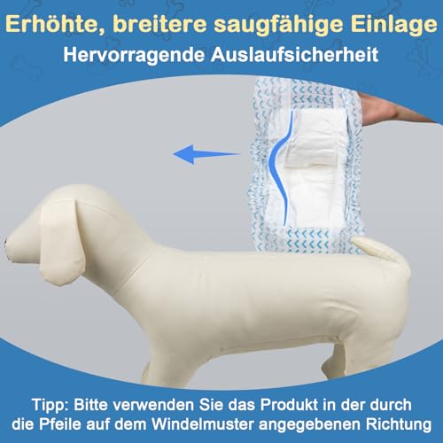 FuzzFables Hundewindeln für Rüden, 20 Stück, Einwegwindeln für Rüden mit Feuchtigkeitsanzeige, breitere Bauchbänder für Welpen, saugfähig und auslaufsicher, Schutz Harninkontinenz S