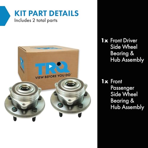 Image of TRQ Front Left and Right Wheel Bearing and Hub Assembly Set 2 Piece Compatible with 2011-2021 Jeep Grand Cherokee 2022 Grand Cherokee WK 2011-2023 Dodge Durango