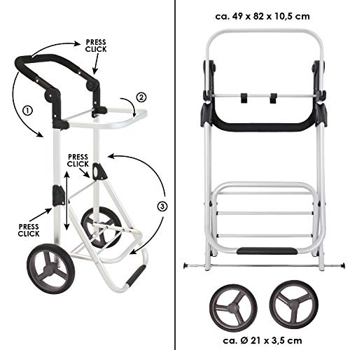 bremermann Einkaufstrolley RIEDE faltbar, Verstellbarer Griff (schwarz) – Bild 8