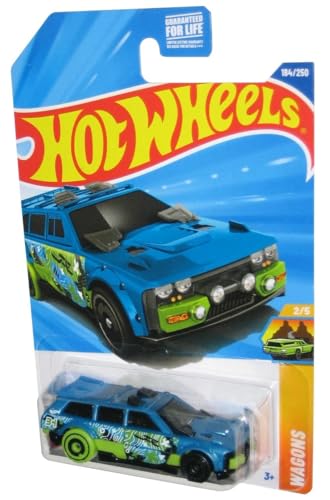 Hot Wheels Track Dwagon Die-Cast Toy Car, Blue and Green, Wagons 2/5, #184/250, Ages 3+