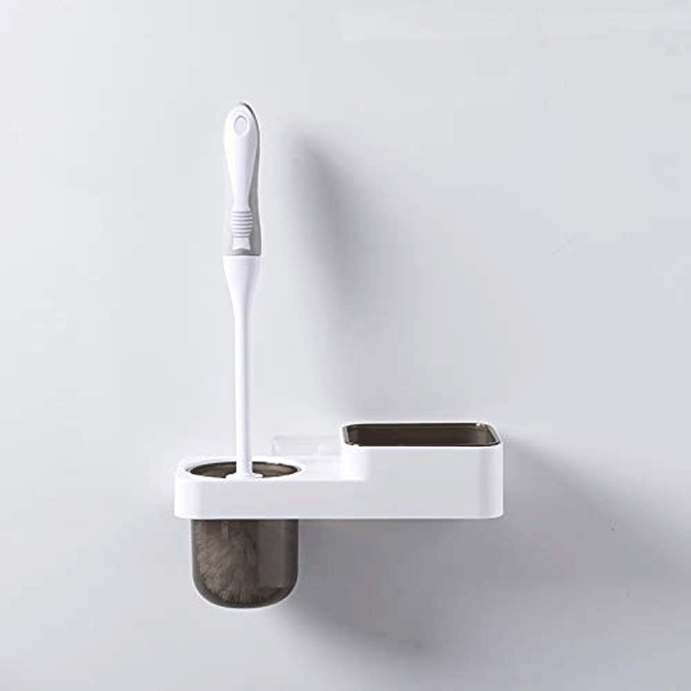 Brosse de toilette et support noir, système de nettoyage de cuvette de WC