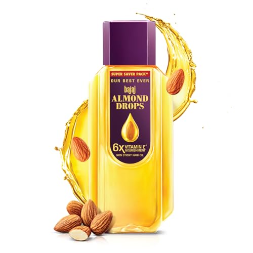 Bajaj Almond Drops Hair Oil, 625ml, Light & Non-Sticky with 6X Vi...