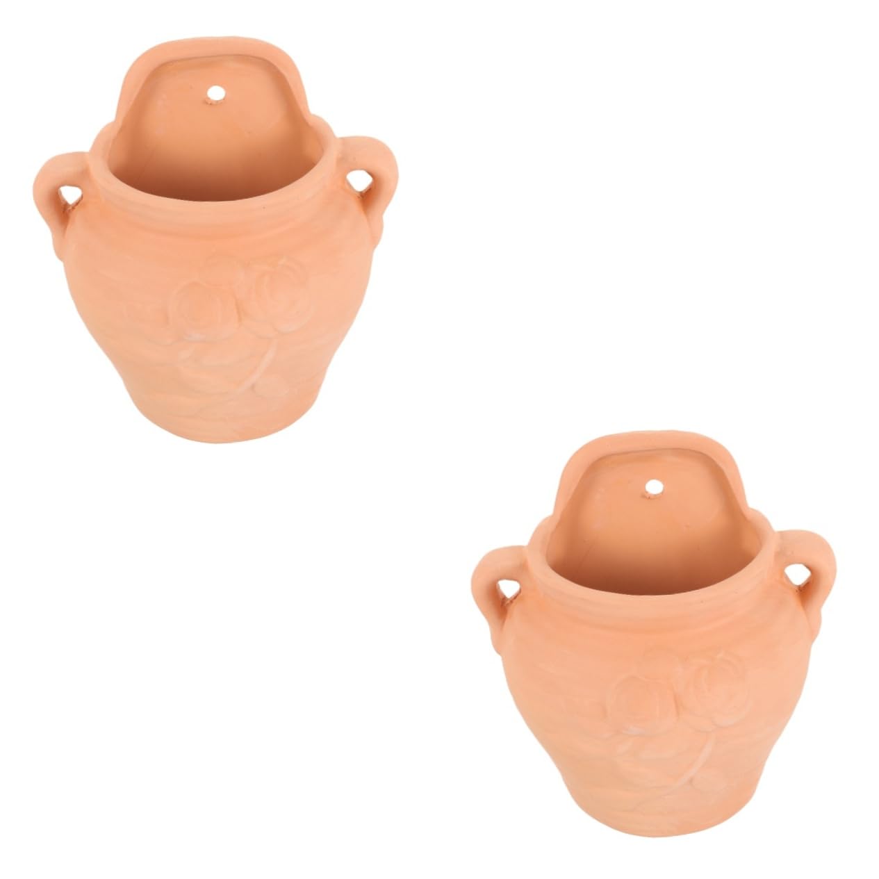 CAXUSD 2pcs Wall Flower Pot Hanging Plant Pottery Large Outdoor Plant Pots Wall Mount Planter for Indoor Decorative Flower