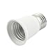 E27 to E27 Bulb Holder Silver Tone White Adapter Extender