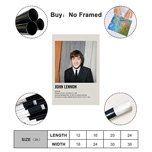 John Lennon – Poster vintage des années 90 pour chambre – Décoration murale – 30 x 45 cm – Sans cadre – Style 1 - Les Beatles, Paul McCartney, John Lennon, RIngo Starr, George Harrison John Lennon - Poster vintage des années 90 pour chambre - Décoration murale - 30 x 45 cm - Sans cadre - Style 1 – Image 3