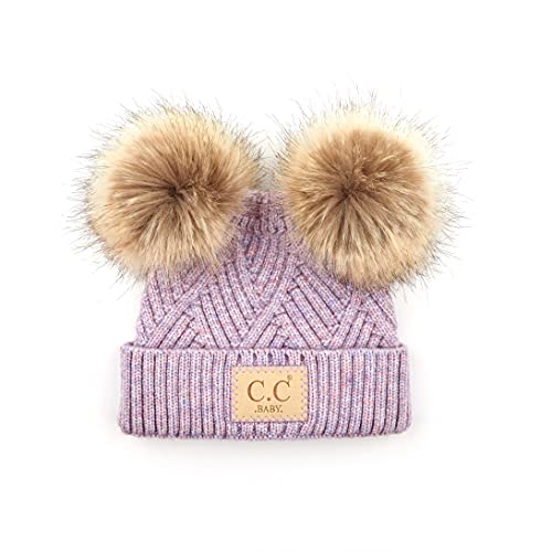 Image of Funky Junque Baby Beanie Hat - Soft Knit Winter Cap with Double Pom Pom - Easter Pastels, Classic Solids, Value Packs