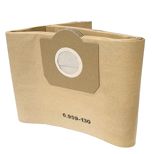 Set di 6 Sacchetti per Aspirapolvere, Filtri di Carta Verticali per Vari Aspirapolvere (Marrone Chiaro)