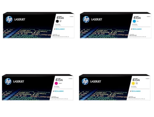 HP 415A Original Genuine Toner Cartridges Multipack Set Black Cyan Magenta Yellow Color Laserjet Pro M454 M478 M479 in original Boxes with Hologram
