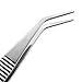 uxcell 2 Pcs 5-Inch Stainless Steel Tweezers with Curved Pointed Serrated Tip