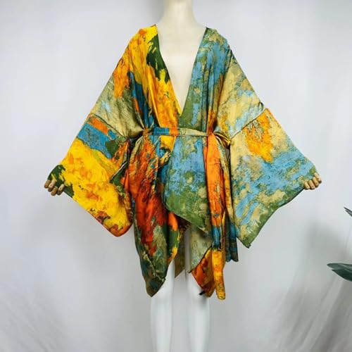 Cárdigan de verano largo tipo kimono sexy para mujer 2