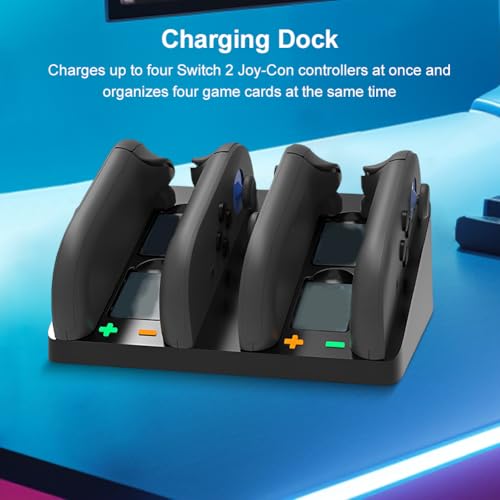 Dock de charge Switch 2 pour salon ordonné avec support manettes et jeux