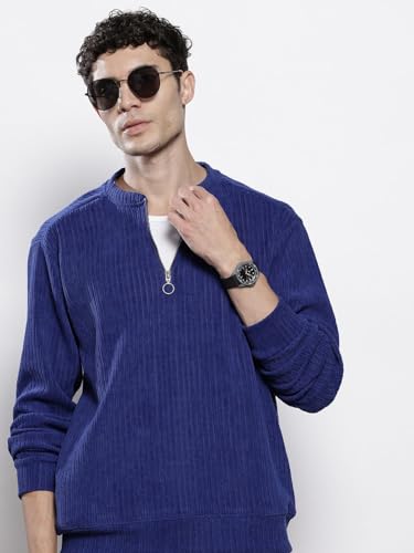 Sweat homme col Henley ouvert manches complètes haut ample décontracté - 2