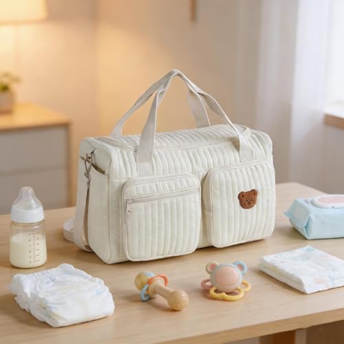 Sac à langer pour poussette avec fermeture éclair et bretelles réglables - 3