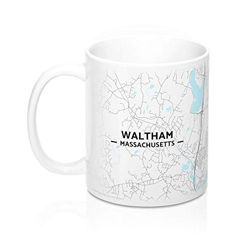 Taza con mapa de Waltham MA 11 oz miniatura 3