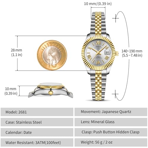 Image of NIBOSI Watches for Woman Analog Quartz Stainless Steel Diamond Rose Gold Green Small Dial Women Watches Classic Wrist Watch Date Waterproof