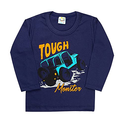 Kit 5 Camisetas Manga Longa Infantil Estampada Sortidas Tamanho:2