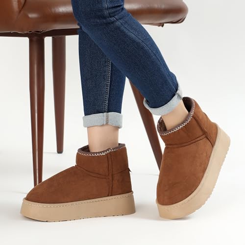 Image of CASSIEY Comfortable Indoor /Outdoor Winter Snow Boot |Womens Slip on Shoes |Girls Winter Fur Shoes