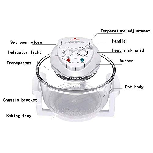 ELEdvb Elektrische Fritteuse, multifunktional, Luftfritteuse, Ofen/Dörrgerät, programmierbare Basis zum Luftfrittieren, ergonomischer Touchscreen, Größe 37 cm x 33 cm x 32 cm, für Jede Familie – Bild 4