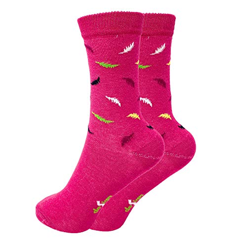 AWS/American Made Women's Colorful Combed Cotton Crew Socks 6 Pairs Soft and Breathable Shoe Size 5 to 104