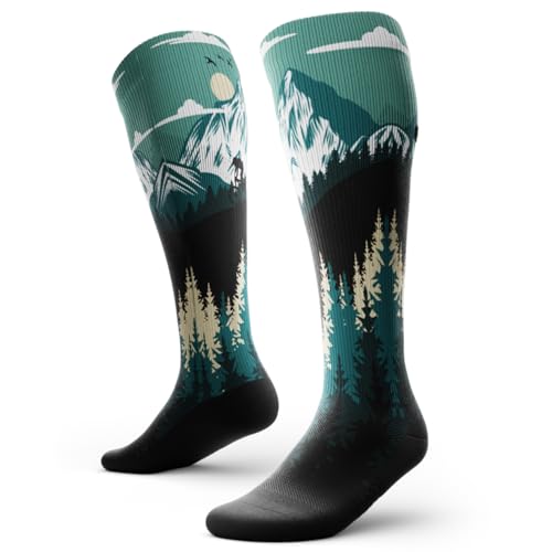 Outway Knee High Compression Socks for Men & Women, Moisture-Wicking Athletic Long Socks, Colorful and Comfortable Fit, Size M/L