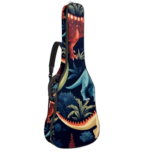 Housse guitare 109 cm motif dinosaures anciens avec double poche de rangement