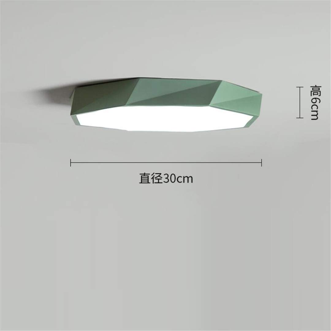 Kreatywna lampa sufitowa Led zielona lampa sufitowa nowoczesny minimalistyczny salon ciepła geometria romantyczna sypialnia dzieci lampy do sypialni