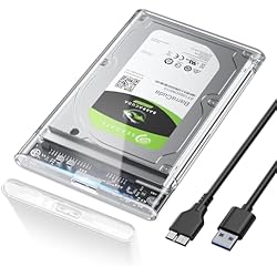POSUGEAR Carcasa Disco Duro 2,5´´, USB 3.0 Caja Disco Duro para HDD SSD SATA I/II/III de 7mm y 9.5mm de Altura con Cable USB, Sopporta UASP&TRIM, no Requiere Herramientas-Transparente Caja